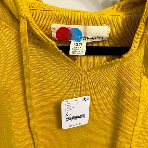Free People | Mustard Cropped Hoodie - Picture 2 of 3